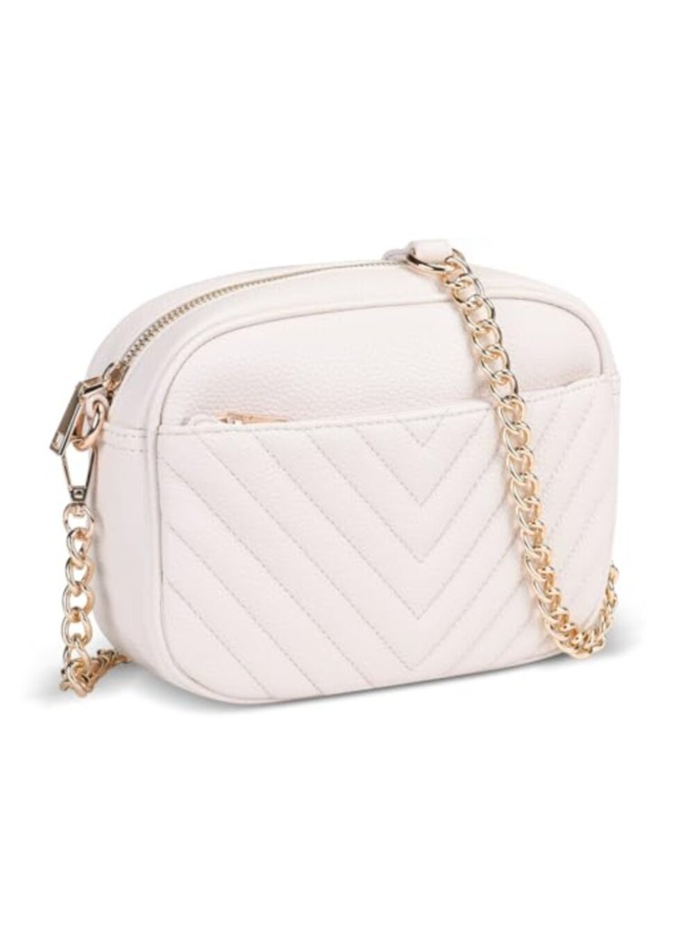 Vegan Leather Crossbody Bag with Chain Strap Lightweight Shoulder Purse